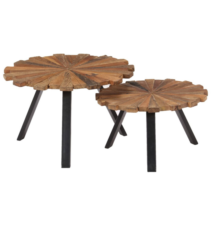 Tables basses 2 pcs Bois de récupération massif | Mobilier & Déco