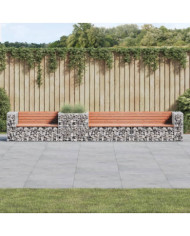 Banc de jardin avec panier en gabion bois massif de douglas | Mobilier & Déco
