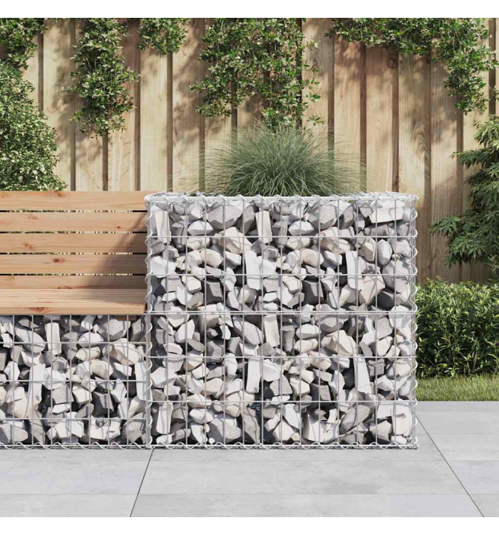 Panier de gabions argenté 70x70x65 cm fer galvanisé | Mobilier & Déco