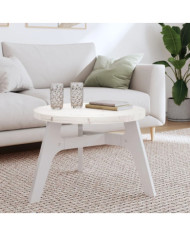 Dessus de table rond blanc Ø60x3 cm bois de pin massif | Mobilier & Déco