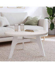 Dessus de table rond blanc Ø80x3 cm bois de pin massif | Mobilier & Déco