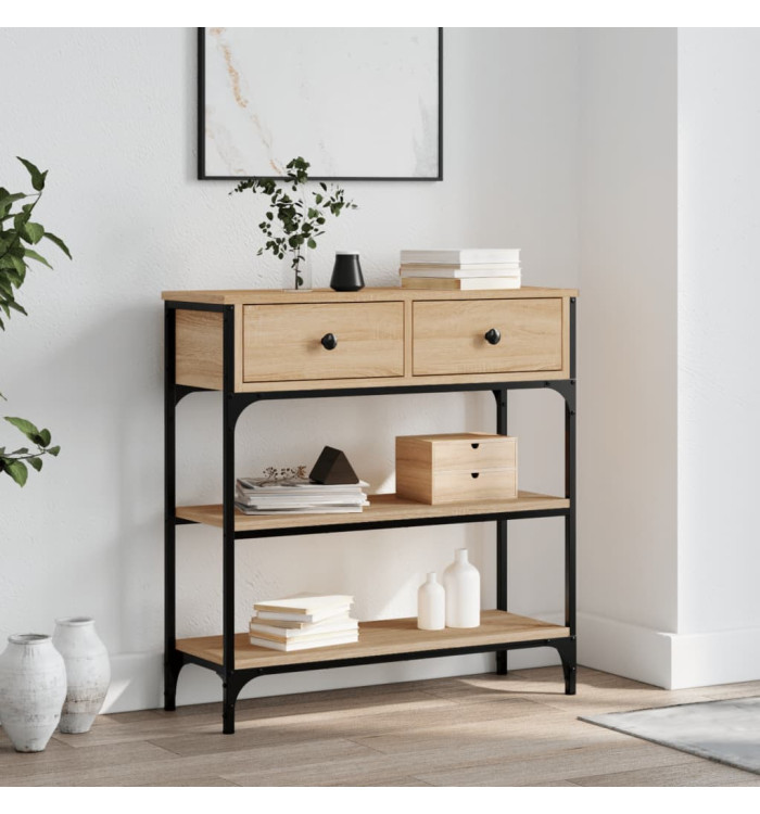 Table console chêne sonoma 72,5x25x75 cm bois d'ingénierie | Mobilier & Déco