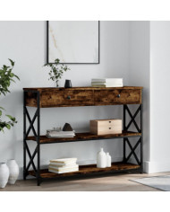 Table console chêne fumé 100x28x75 cm bois d'ingénierie | Mobilier & Déco