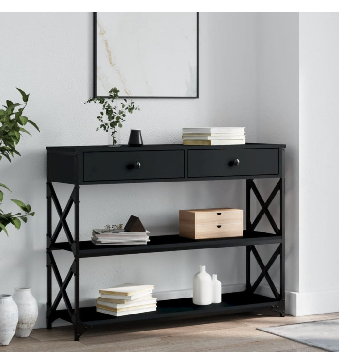 Table console noir 100x28x75 cm bois d'ingénierie | Mobilier & Déco