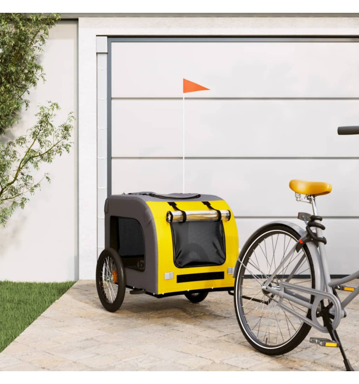 Remorque de vélo pour animaux de compagnie jaune et gris | Mobilier & Déco