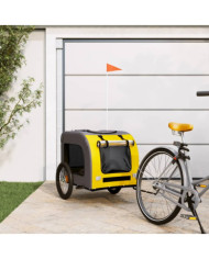 Remorque de vélo pour animaux de compagnie jaune et gris | Mobilier & Déco