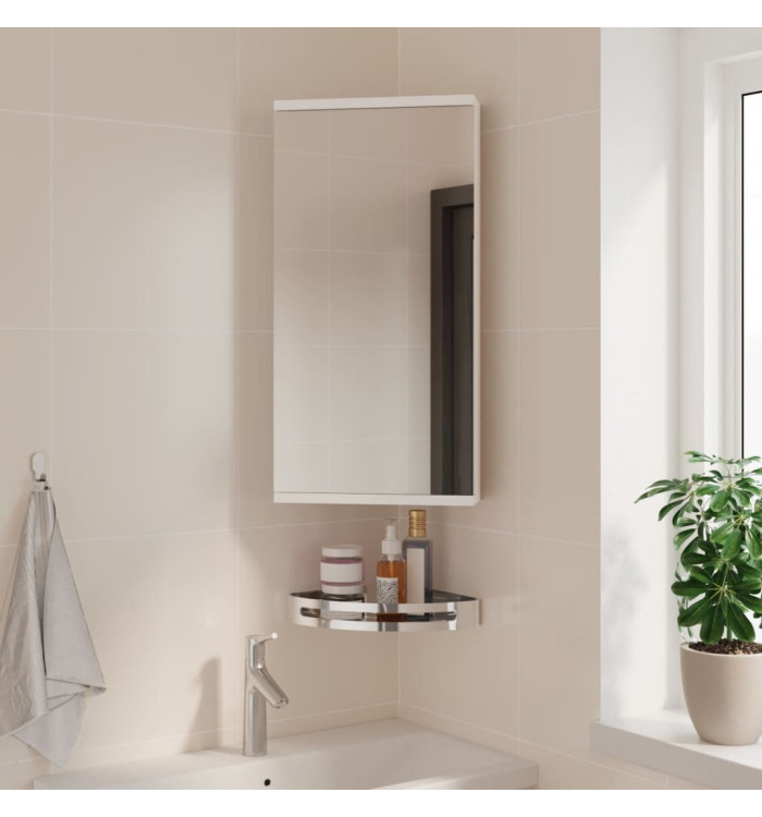Armoire de bain à miroir d'angle blanc 30x24x60 cm | Mobilier & Déco
