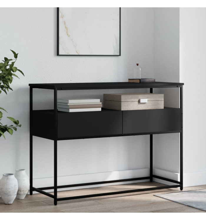 Table console noir 100x40x75 cm bois d'ingénierie | Mobilier & Déco