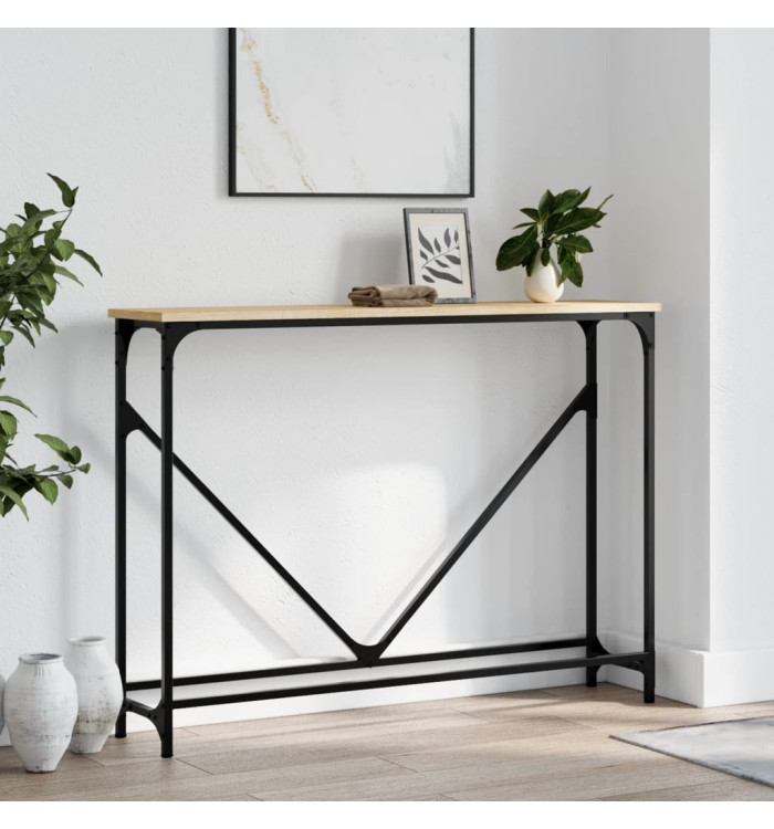Table console chêne sonoma 102x22,5x75 cm bois d'ingénierie | Mobilier & Déco