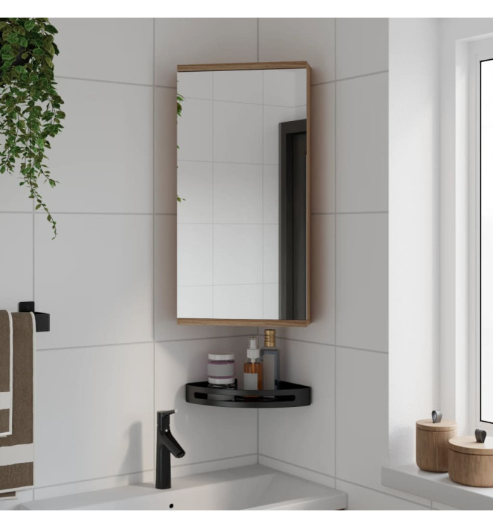 Armoire de bain à miroir d'angle chêne 30x24x60 cm | Mobilier & Déco