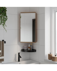 Armoire de bain à miroir d'angle chêne 30x24x60 cm | Mobilier & Déco