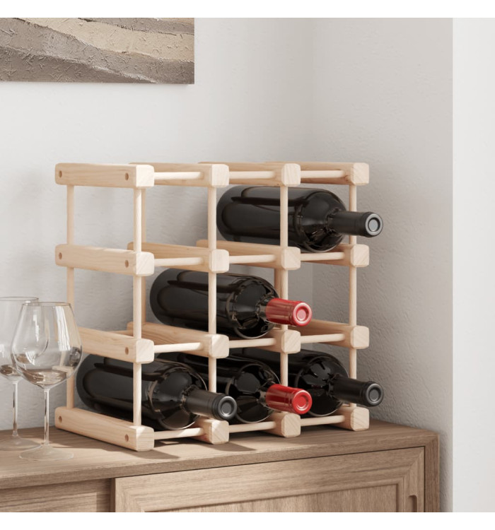 Casier à vin pour 12 bouteilles 36x23x36 cm bois massif de pin | Mobilier & Déco