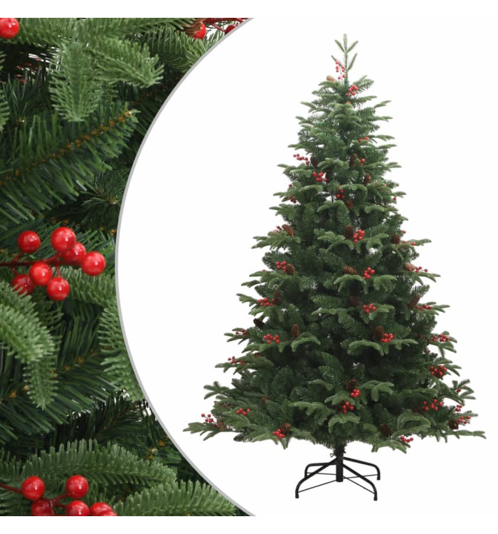 Sapin de Noël artificiel avec pommes de pin et baies 210 cm | Mobilier & Déco