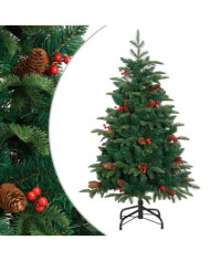 Sapin de Noël artificiel avec pommes de pin et baies 150 cm | Mobilier & Déco