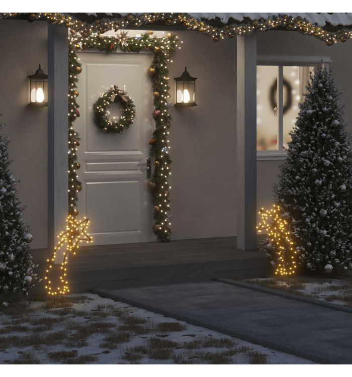 Décoration lumineuse météore de Noël avec piquets 80 LED 62 cm | Mobilier & Déco