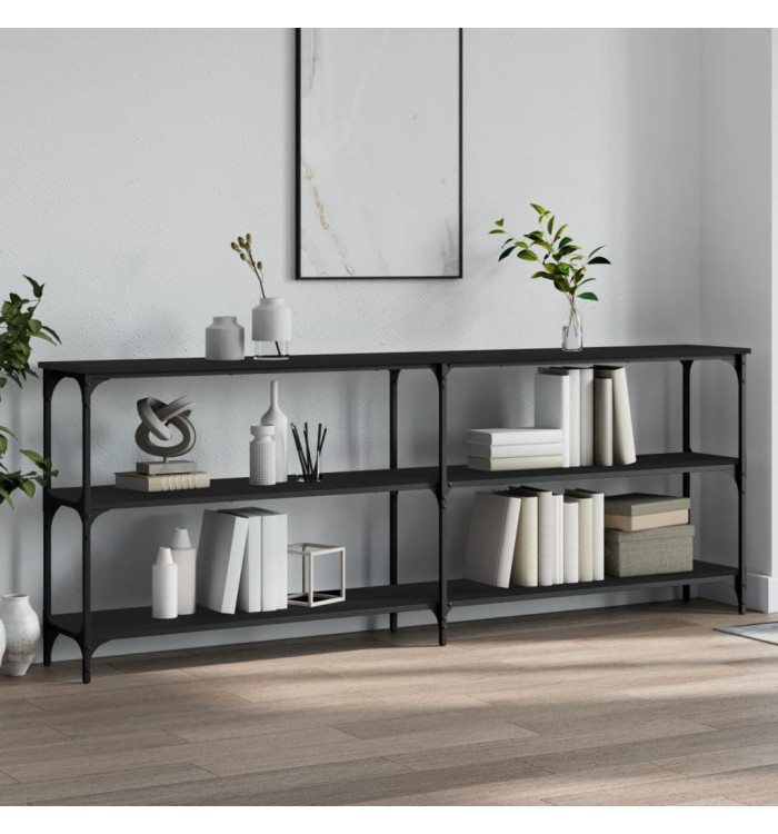 Table console noir 200x29x75 cm bois d'ingénierie | Mobilier & Déco