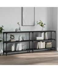 Table console noir 200x29x75 cm bois d'ingénierie | Mobilier & Déco