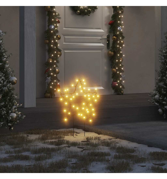 Décoration lumineuse étoile de Noël piquets 3 pcs 50 LED 29 cm | Mobilier & Déco