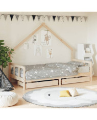 Cadre de lit d'enfants et tiroirs 90x190 cm bois de pin massif | Mobilier & Déco