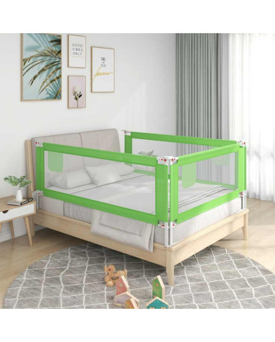 Barrière de sécurité de lit enfant Vert 90x25 cm Tissu | Mobilier & Déco