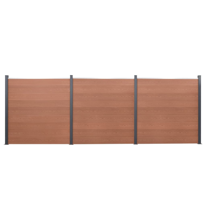 Ensemble de panneaux de clôture marron 526x186 cm WPC | Mobilier & Déco