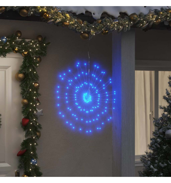 Étoile rayonnante de Noël 140 LED bleu 17 cm | Mobilier & Déco