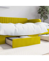 Tiroirs de lit 2 pcs jaune bois d'ingénierie et velours | Mobilier & Déco
