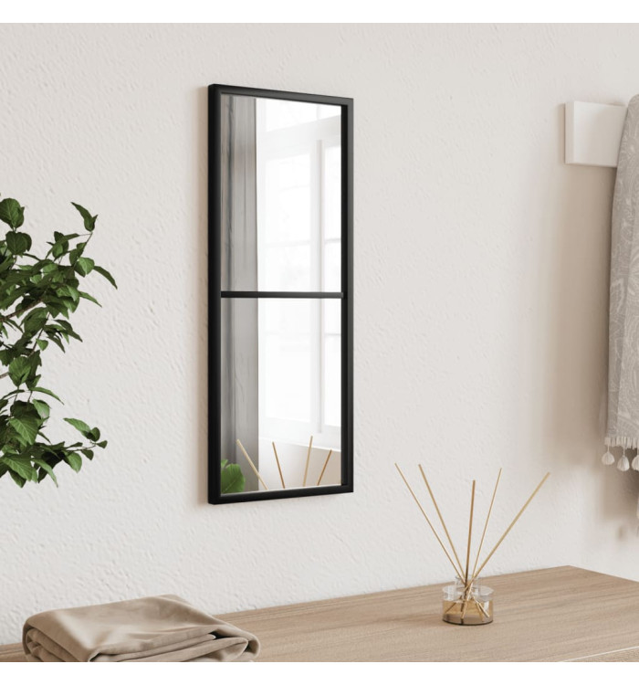 Miroir mural noir 20x50 cm rectangulaire fer | Mobilier & Déco