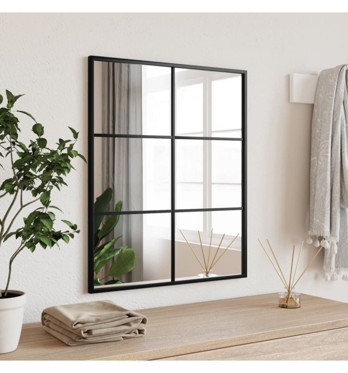 Miroir mural noir 50x60 cm rectangulaire fer | Mobilier & Déco