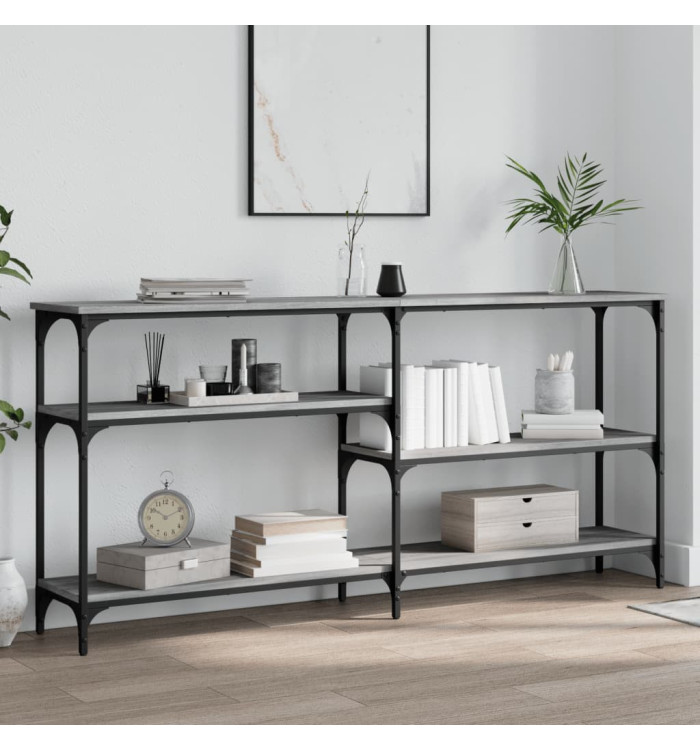 Table console sonoma gris 160x29x75 cm bois d'ingénierie | Mobilier & Déco