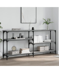 Table console sonoma gris 160x29x75 cm bois d'ingénierie | Mobilier & Déco