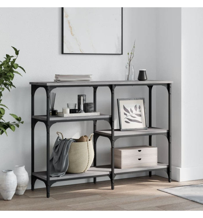 Table console sonoma gris 102x29x75 cm bois d'ingénierie | Mobilier & Déco
