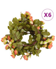 Guirlandes de fleurs de Noël 6 pcs rouge vif 215 cm | Mobilier & Déco