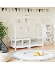 Cadre de lit pour enfant blanc 70x140 cm bois de pin massif | Mobilier & Déco