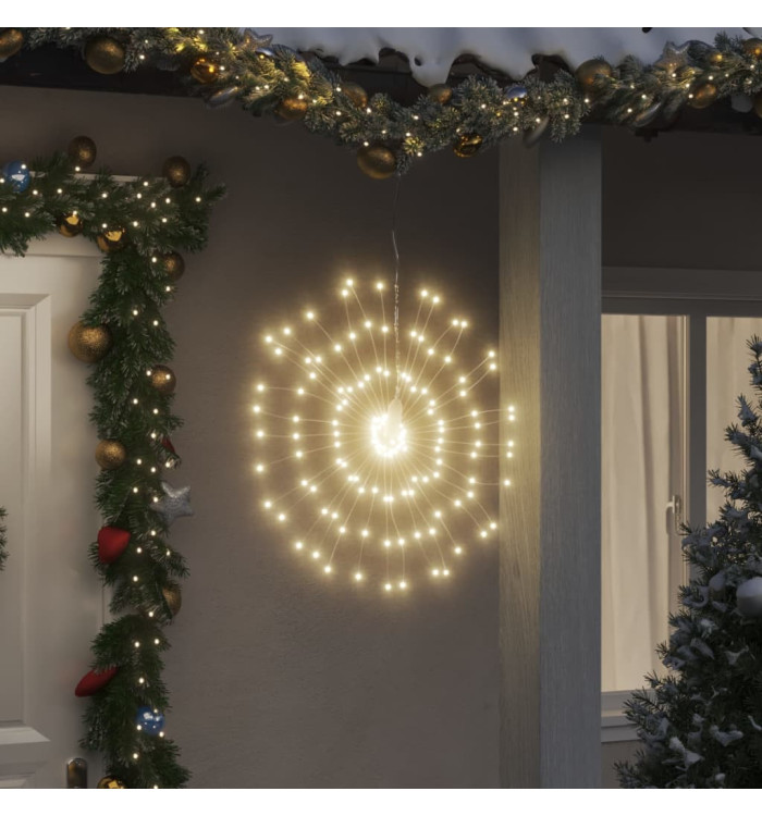 Étoile rayonnante de Noël 140 LED 2 pcs blanc chaud 17 cm | Mobilier & Déco