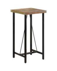 Table de bar 55x55x107 cm bois massif de récupération et fer | Mobilier & Déco