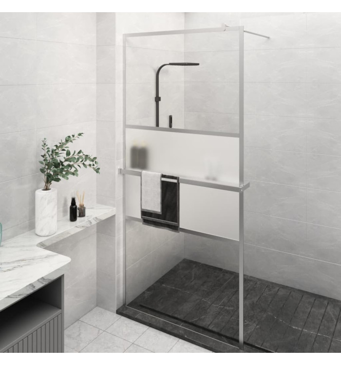 Paroi de douche et étagère Chrome 90x195 cm Verre ESGetAluminium | Mobilier & Déco