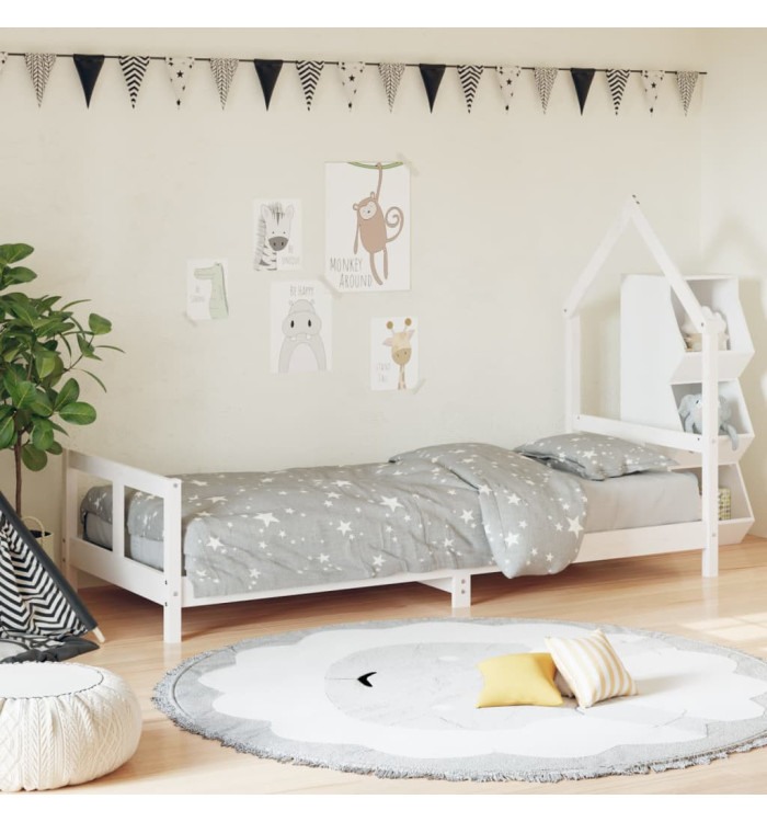 Cadre de lit pour enfants blanc 80x200 cm bois de pin massif | Mobilier & Déco