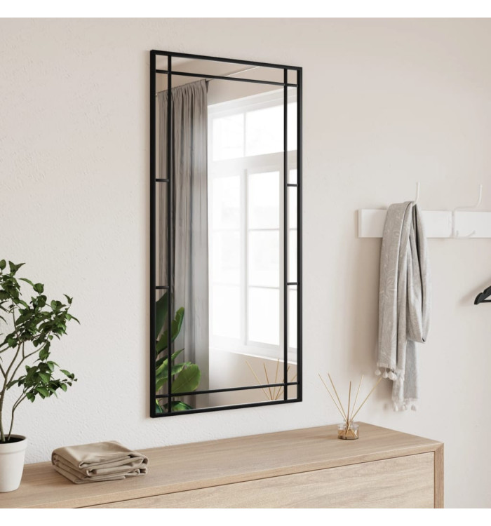 Miroir mural noir 50x100 cm rectangulaire fer | Mobilier & Déco
