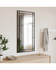 Miroir mural noir 50x100 cm rectangulaire fer | Mobilier & Déco