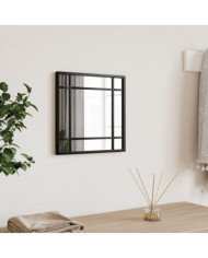 Miroir mural noir 30x30 cm carré fer | Mobilier & Déco