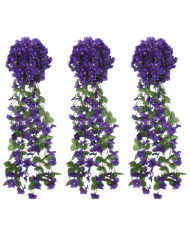 Guirlandes de fleurs de Noël 3 pcs violet foncé 85 cm | Mobilier & Déco