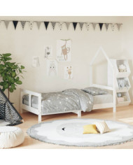 Cadre de lit pour enfant blanc 80x160 cm bois de pin massif | Mobilier & Déco