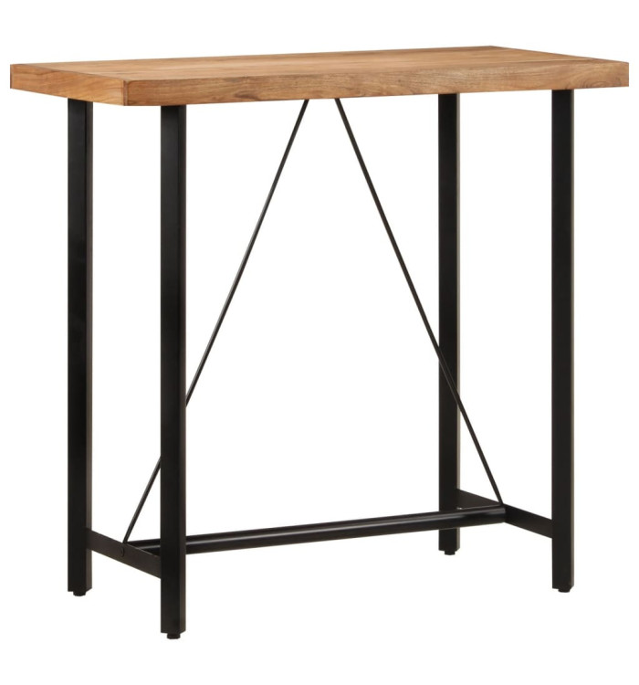 Table de bar 110x55x107 cm bois massif d'acacia et fer | Mobilier & Déco