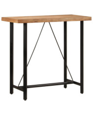 Table de bar 110x55x107 cm bois massif d'acacia et fer | Mobilier & Déco