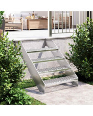 Escalier en caillebotis 70x24x7 cm acier galvanisé | Mobilier & Déco