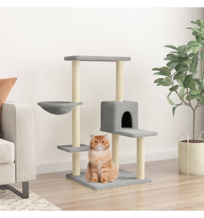 Arbre à chat avec griffoirs en sisal Gris clair 95 cm | Mobilier & Déco
