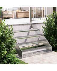 Escalier en caillebotis 100x24x7 cm acier galvanisé | Mobilier & Déco