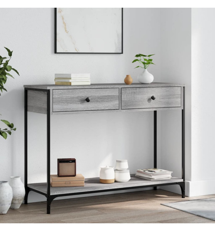 Table console sonoma gris 100x34,5x75 cm bois d'ingénierie | Mobilier & Déco