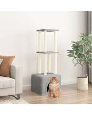 Arbre à chat avec griffoirs en sisal gris clair 133,5 cm | Mobilier & Déco